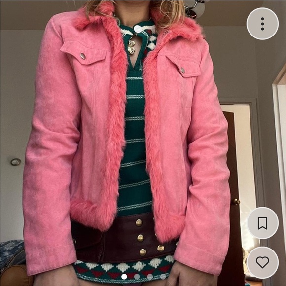 vintage 70s pink rabbit fur and suede jacket ✨ - Picture 2 of 6